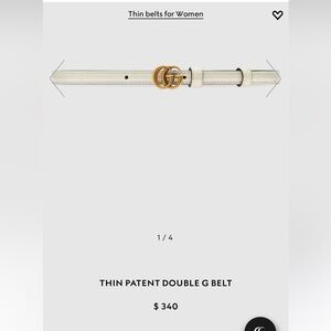 GUCCI thin patent double g belt